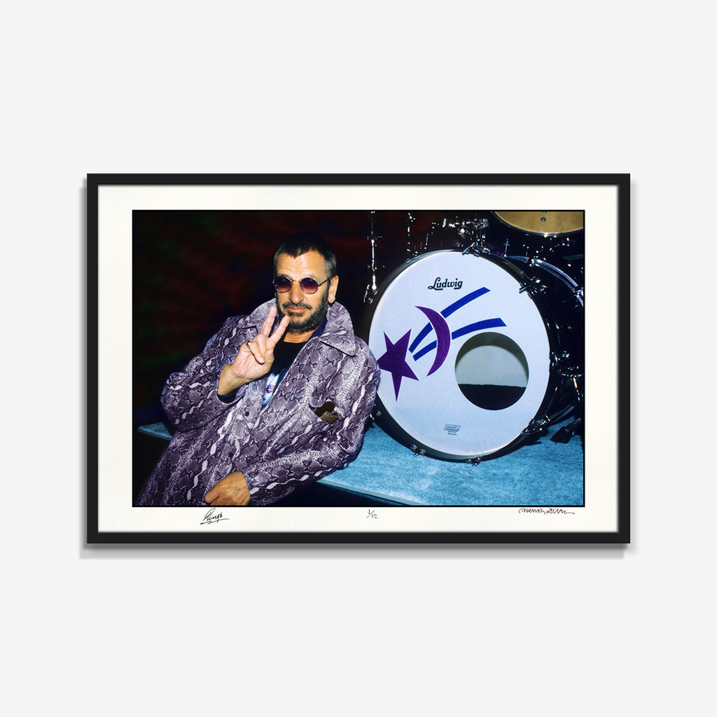 Henry Diltz - Ringo Starr, Peace & Love, 1991, Colourised & Co-signed Print