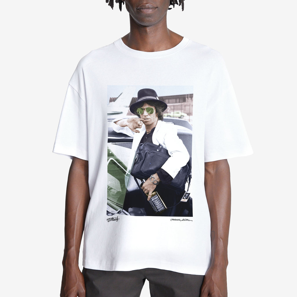 Henry Diltz x Keith Richards, Midwest Airport, 1979, T-shirt
