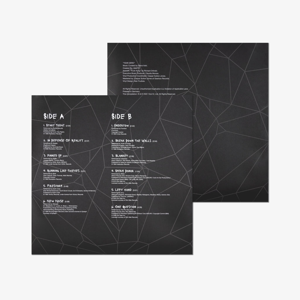 12on12 Steve Aoki x Richard Orlinski Vinyl Record Inner Sleeve, hand-finished by the artist